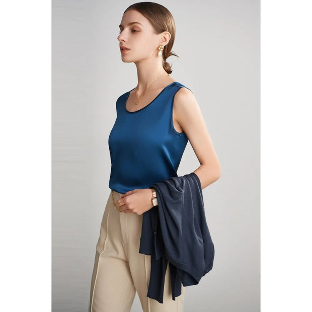 100% pure nature silk women tank tops basic tops real