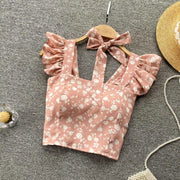 Crop Tops Camis Women Ruffles Sexy