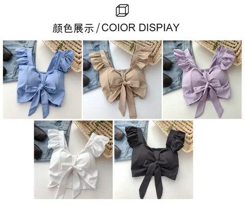 Crop Tops Camis Women Ruffles Sexy