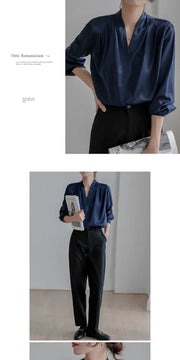 Silk Women's Shirt Long Sleeve Fashion