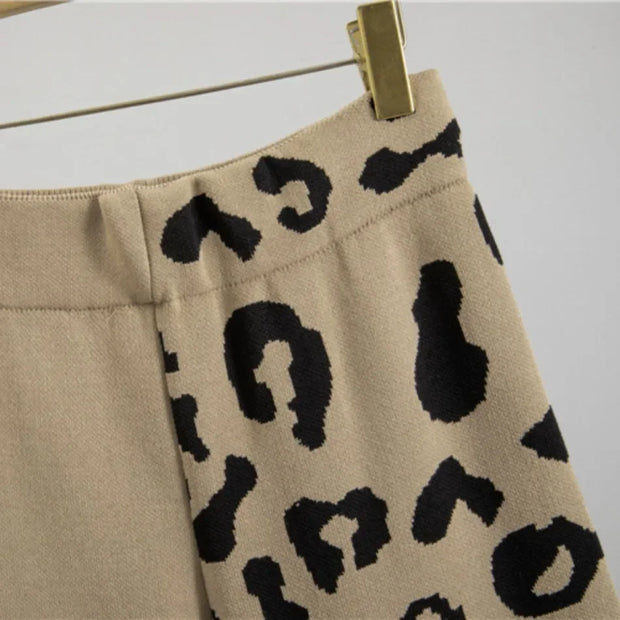 Elegant Women Knitted Suit Lounge Wear Knit Pants