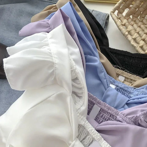 Crop Tops Camis Women Ruffles Sexy