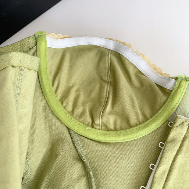 Women Summer Tube Top Corset Bustier Ruffle Hem