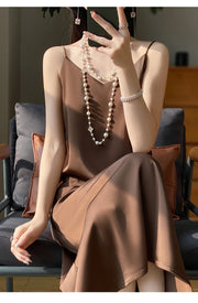 Sexy Comfortable Silk Slip One-Piece Dress RW-D13