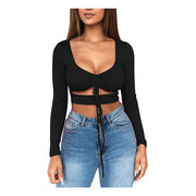 Sexy Crop Tops Low-cut Slim-fit Women Fashion