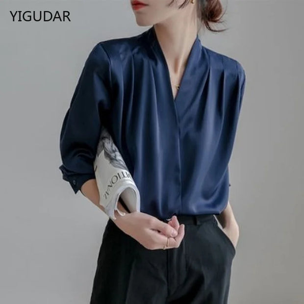 Silk Women's Shirt Long Sleeve Fashion