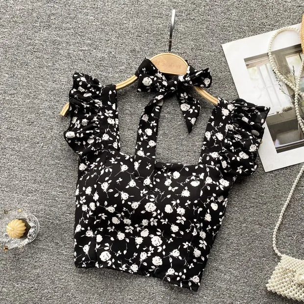 Crop Tops Camis Women Ruffles Sexy