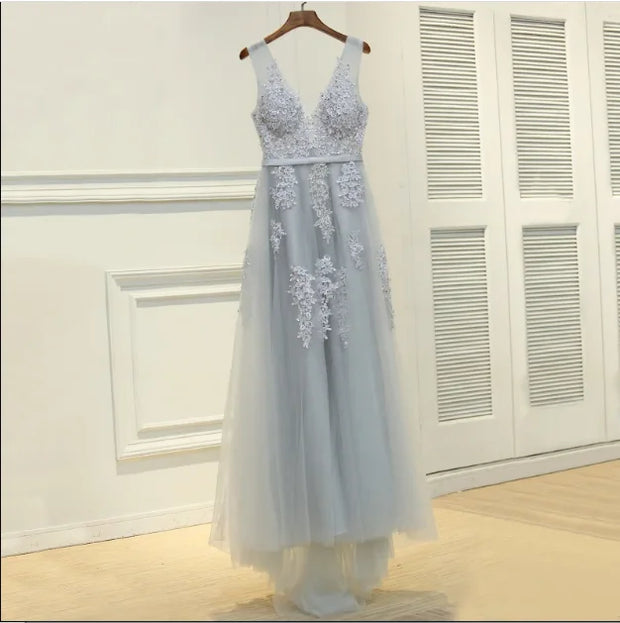 Elegant Evening Dresses فساتين سهرة Bride Banquet Floor-length Robe De Soiree Sexy Backless Long Lace Beading Party Prom Dress