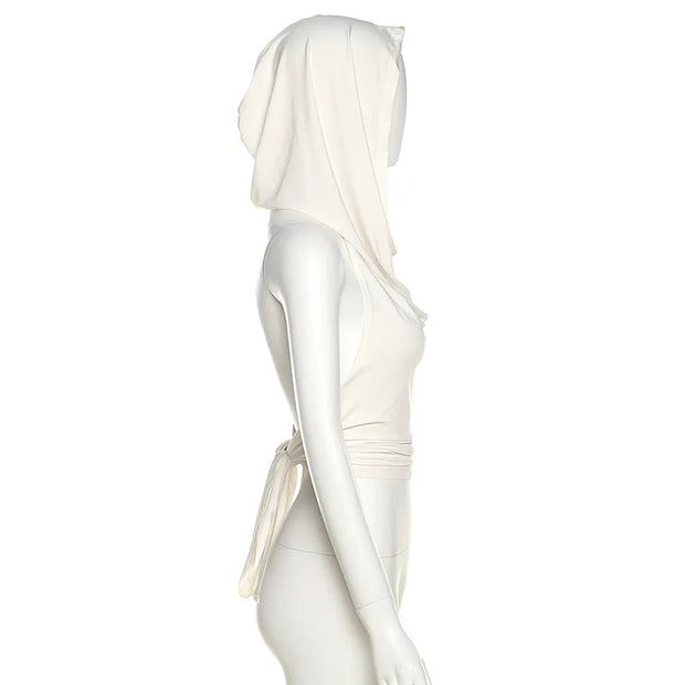 Hooded Crop Top Women Edgy Clothes Y2k