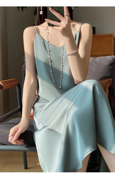 Sexy Comfortable Silk Slip One-Piece Dress RW-D13