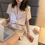 Women's Sleepwear Loungewear Set Short-Sleeved Shorts
