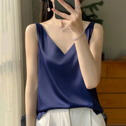 Silk Satin Women Double Shoulder Camisole Tank