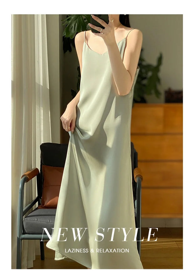Sexy Comfortable Silk Slip One-Piece Dress RW-D13
