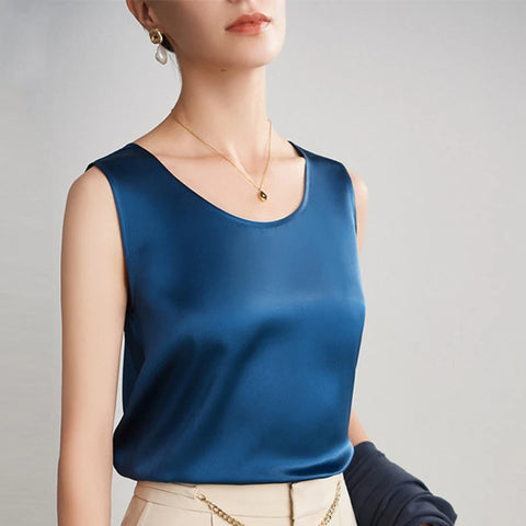 100% pure nature silk women tank tops basic tops real