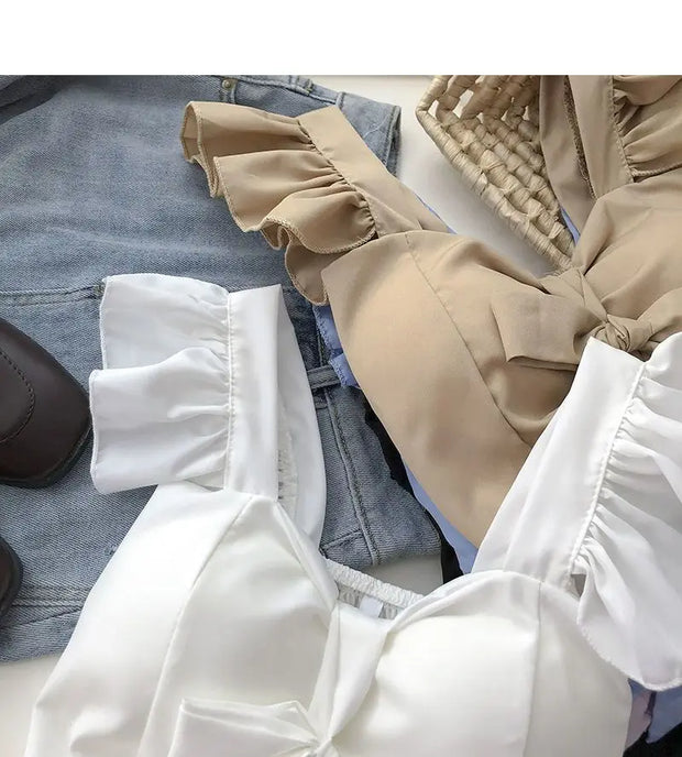 Crop Tops Camis Women Ruffles Sexy