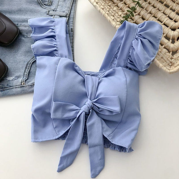 Crop Tops Camis Women Ruffles Sexy