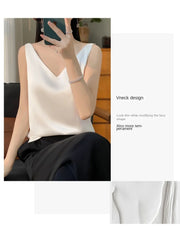 Silk Satin Women Double Shoulder Camisole Tank