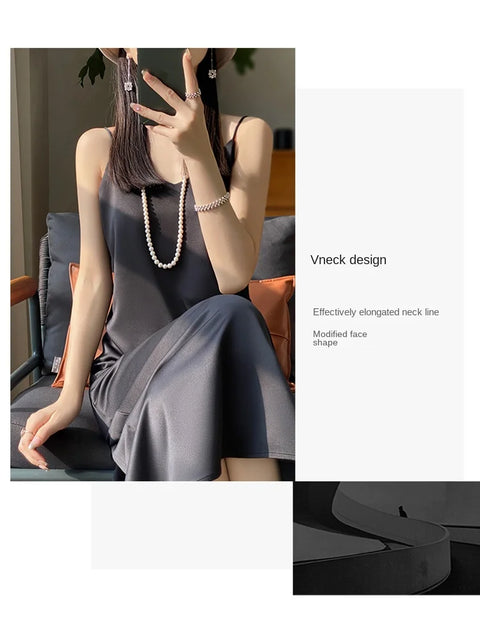 Sexy Comfortable Silk Slip One-Piece Dress RW-D13