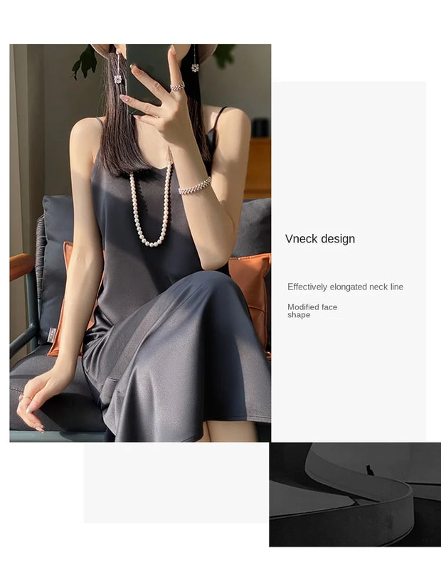 Sexy Comfortable Silk Slip One-Piece Dress RW-D13