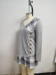 Dresses for Women European and American autumn and Winter Elegant Everyday Loose Party Dress Buttons Long Sleeve Dress