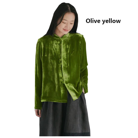 Silk Velvet Shirt Ladies, Long Sleeve
