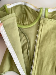 Women Summer Tube Top Corset Bustier Ruffle Hem