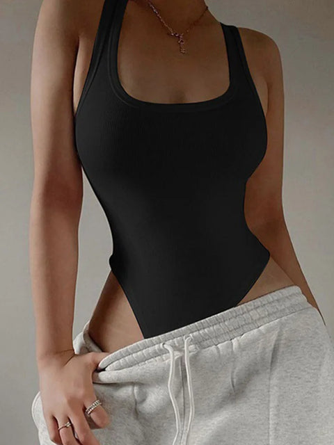 Sleeveless Knit Bodysuit Hot Summer Sexy Bodycon