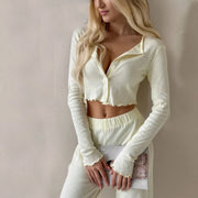 European Jacquard Homewear Suit Long Sleeve Pajamas