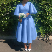 Elegant Party Dresses for Women V Neck Ruffles