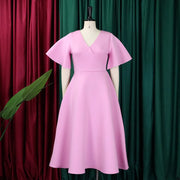 Elegant Party Dresses for Women V Neck Ruffles