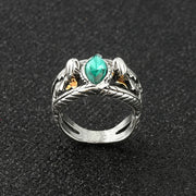 Lord Ring of Barahir Aragorn Gondor Green Crystal Rings