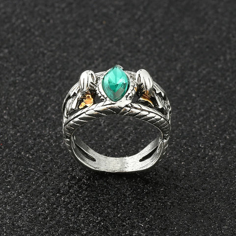 Lord Ring of Barahir Aragorn Gondor Green Crystal Rings