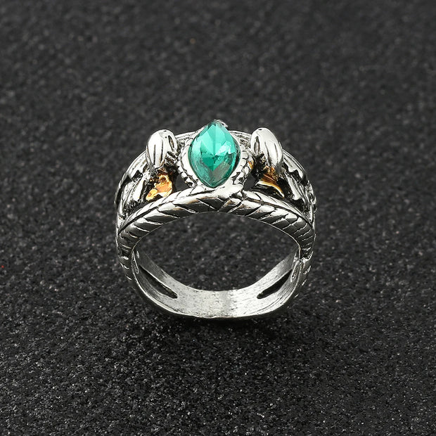 Lord Ring of Barahir Aragorn Gondor Green Crystal Rings