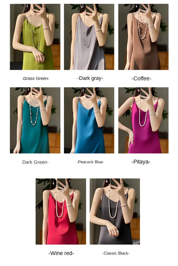 Sexy Comfortable Silk Slip One-Piece Dress RW-D13