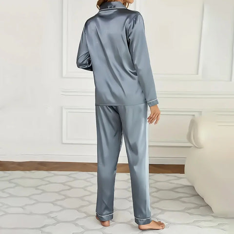 Women's Sleepwear Simple Satin Pajama Set Long Sleeve