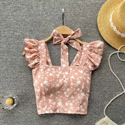 Crop Tops Camis Women Ruffles Sexy