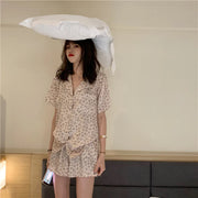 Women's Sleepwear Loungewear Set Short-Sleeved Shorts