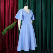 Elegant Party Dresses for Women V Neck Ruffles