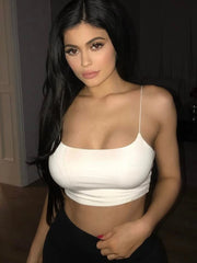 Sexy Tank Top Black Halter Crop Tops Women Summer