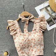 Crop Tops Camis Women Ruffles Sexy