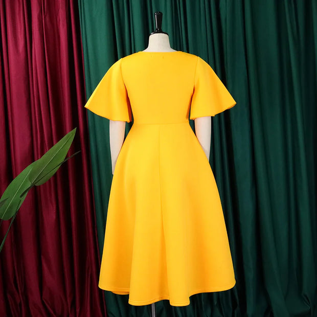 Elegant Party Dresses for Women V Neck Ruffles