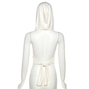 Hooded Crop Top Women Edgy Clothes Y2k