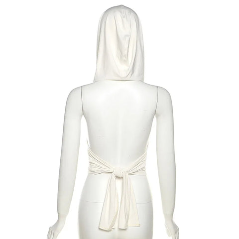 Hooded Crop Top Women Edgy Clothes Y2k