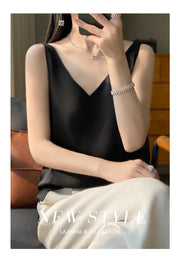 Silk Satin Women Double Shoulder Camisole Tank