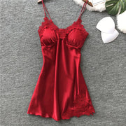 Sexy Pajamas Women's Silk Suspender Nightdress Ladies