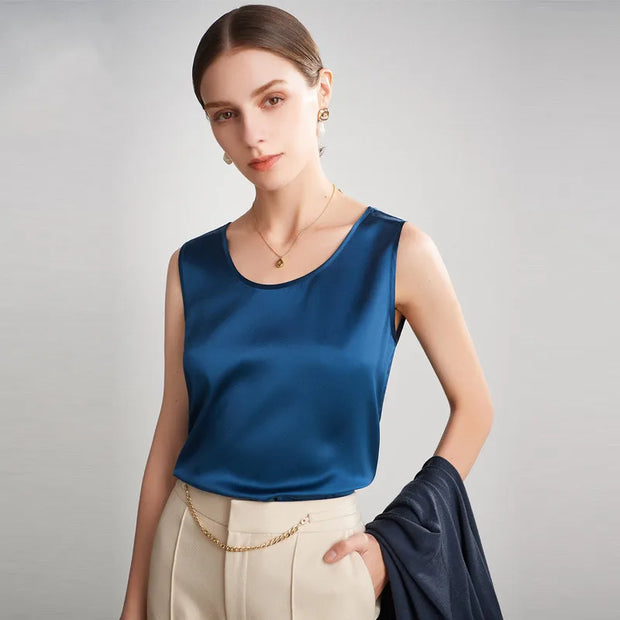 100% pure nature silk women tank tops basic tops real