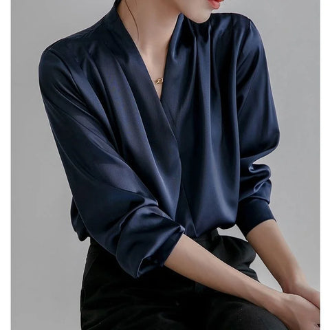 Silk Women's Shirt Long Sleeve Fashion