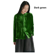Silk Velvet Shirt Ladies, Long Sleeve