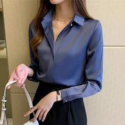 Silk Women's Shirt Long Sleeve Fashion Woman
