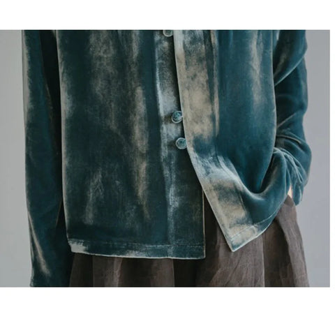 Silk Velvet Shirt Ladies, Long Sleeve